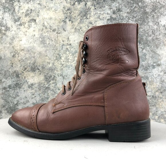 On Course Womens Size 6.5** Brown Leather Equestrian Lace-Up Paddock Ankle Boots - Picture 8 of 16